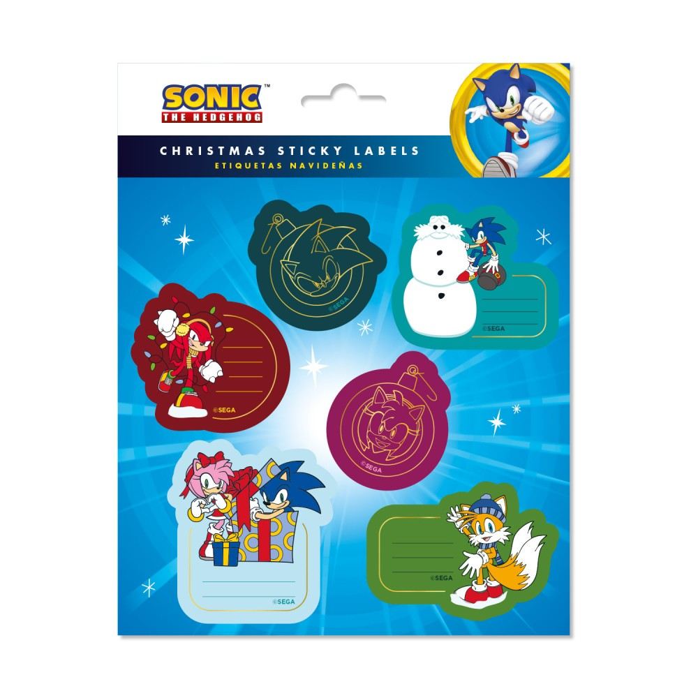 Grupo Erik Sonic The Hedgehog - Premium Christmas SelfAdhesive Adhesive labels - Multicolours